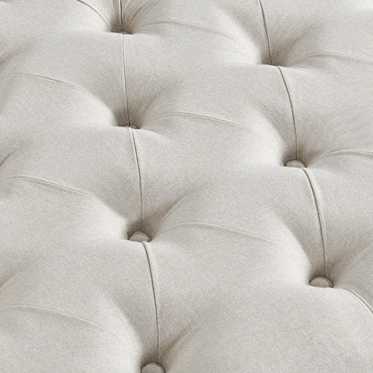 Button Back Pouffe - Warm Natural - DUSK