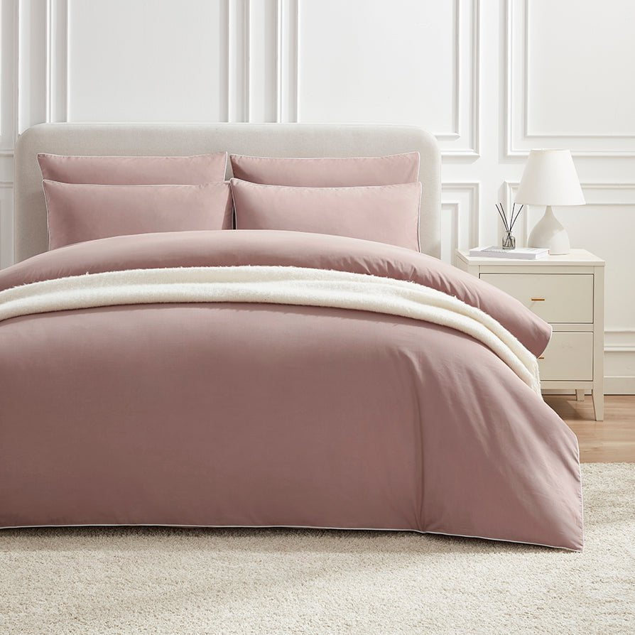 Cambridge Duvet Cover - 200 TC - Cotton - Dusky Rose - DUSK