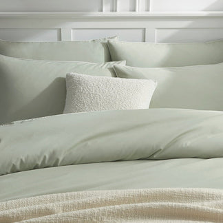 Cambridge 200 Thread Count Duvet Cover - Cotton - Light Green – DUSK