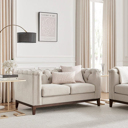 Chesterfield 2 Seater Sofa - Stone - DUSK