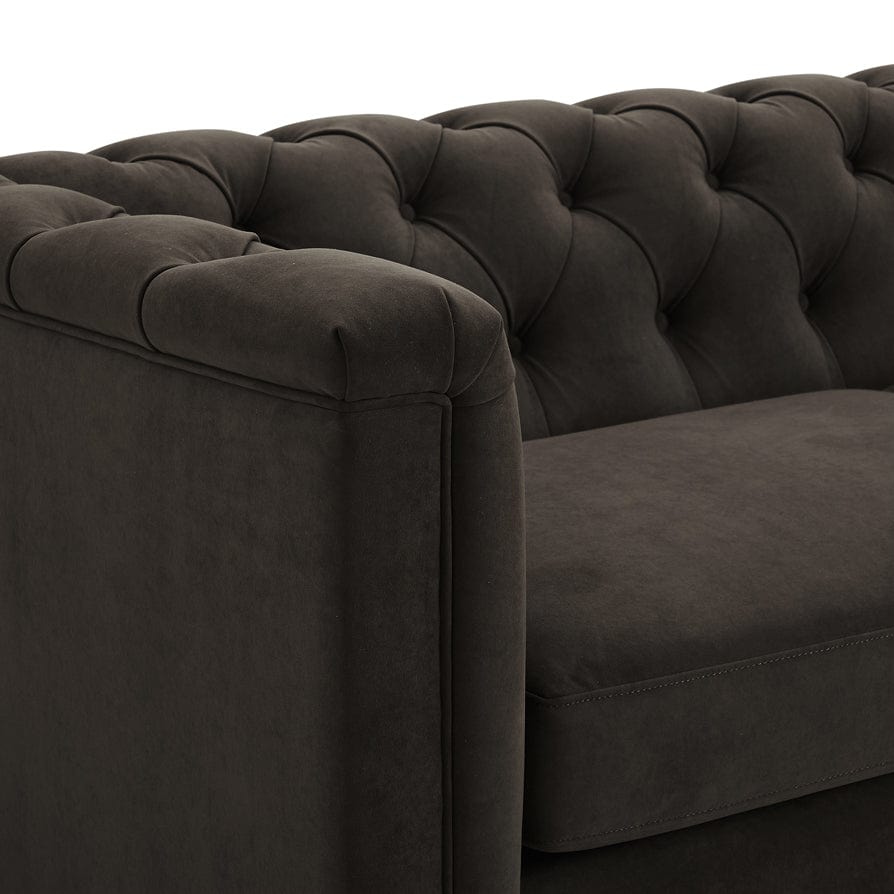 Chesterfield 3 Seater Sofa - Dark Brown - DUSK