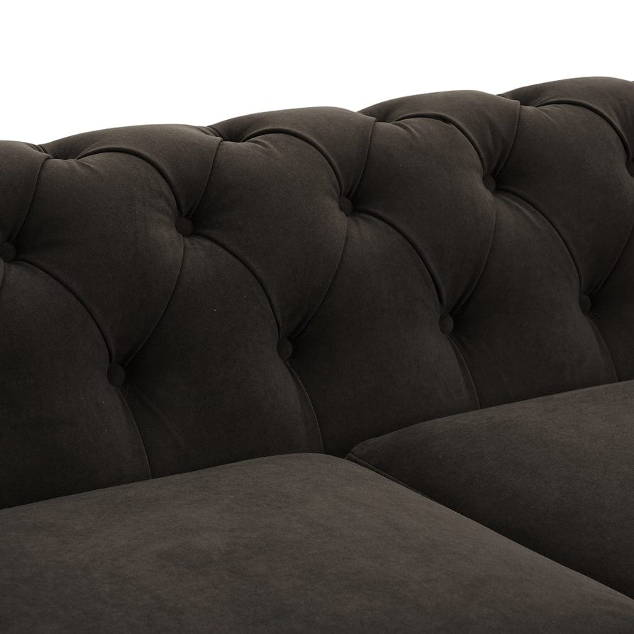 Chesterfield 3 Seater Sofa - Dark Brown - DUSK