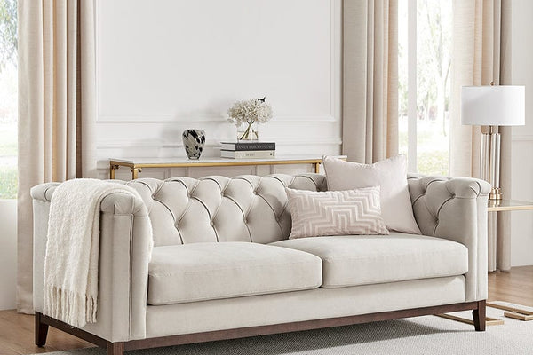 Chesterfield 3 Seater Sofa - Stone - DUSK