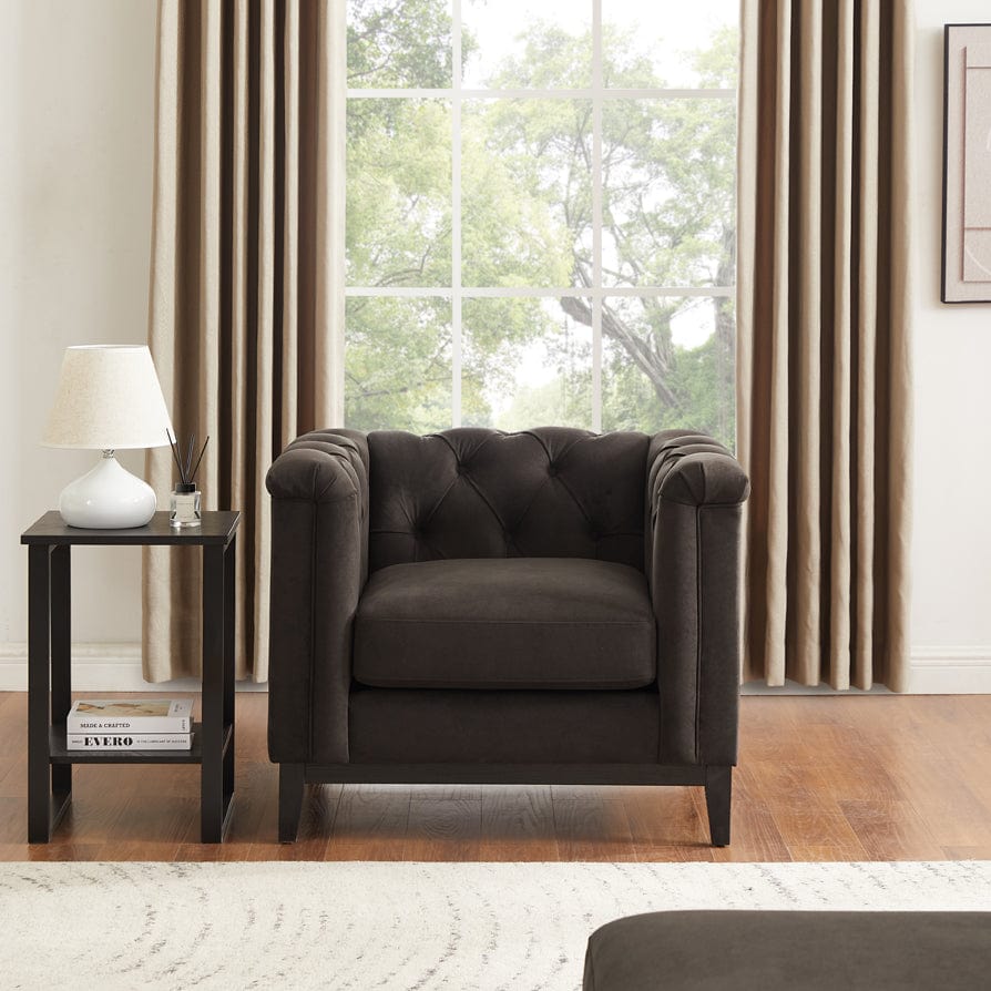 Chesterfield Armchair - Dark Brown - DUSK