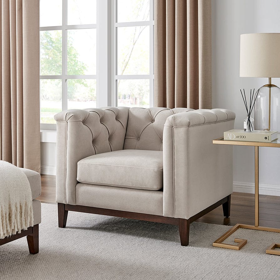 Chesterfield Armchair - Stone - DUSK