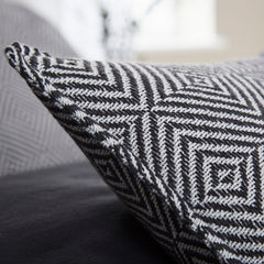 Diamond Knit Cushion Cover – White/Charcoal - DUSK
