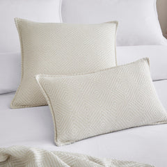 Diamond Knit Cushion Cover - White/Stone - DUSK