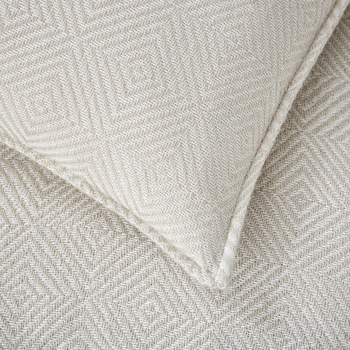 Diamond Knit Cushion Cover - White/Stone – DUSK