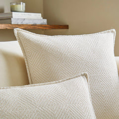 Diamond Knit Sofa Throw 1.5m X 2m - White/Stone - DUSK