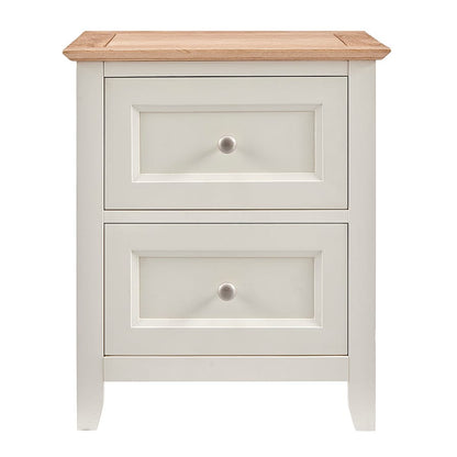 Edie 2 Drawer Bedside Table - Cream - DUSK