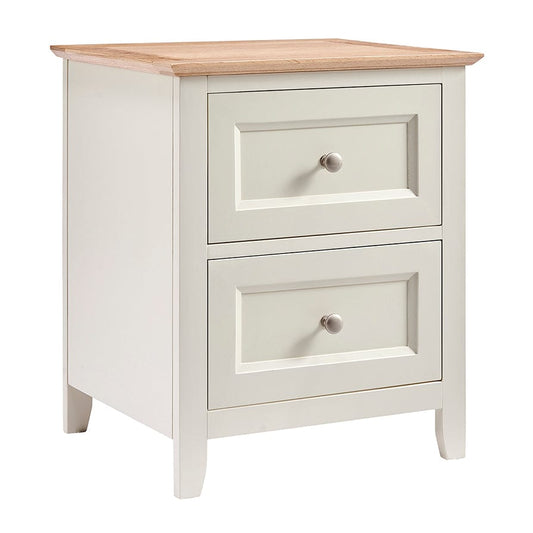 Edie 2 Drawer Bedside Table - Cream - DUSK