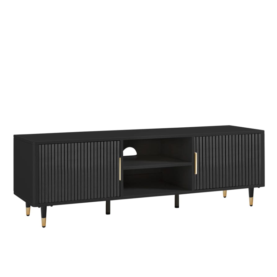 Gracie 140cm TV Unit- Black/Gold - DUSK