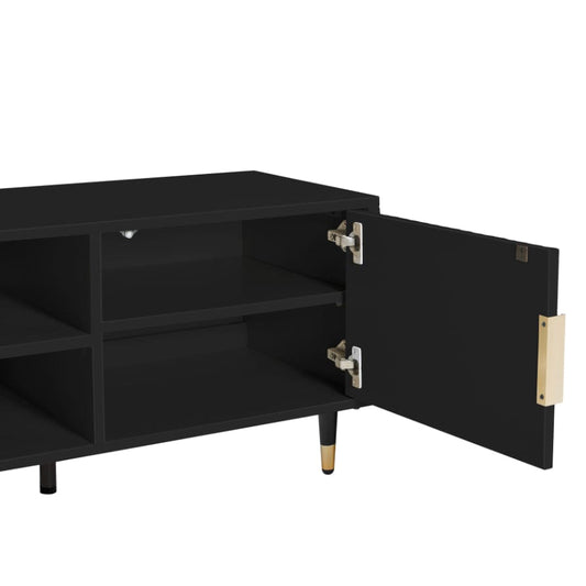 Gracie 140cm TV Unit- Black/Gold - DUSK