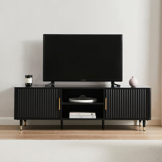 Gracie 140cm TV Unit- Black/Gold - DUSK