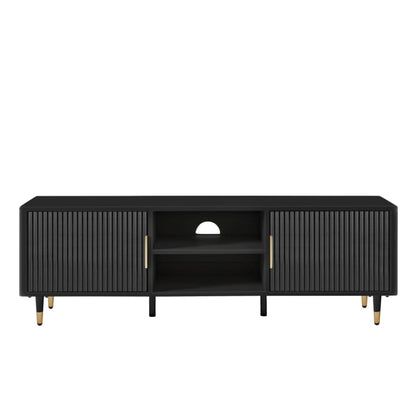 Gracie 140cm TV Unit- Black/Gold - DUSK