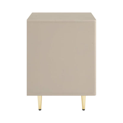 Gracie 3 Drawer Bedside Table - Taupe/Gold - DUSK