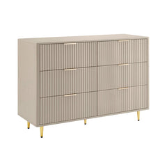 Gracie 6 Drawer Chest - Taupe/Gold - DUSK
