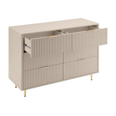 Gracie 6 Drawer Chest - Taupe/Gold - DUSK