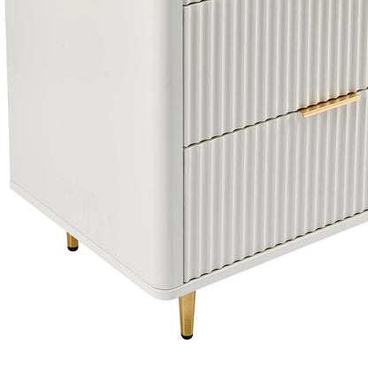 Gracie 6 Drawer Chest - Warm White/Gold - DUSK