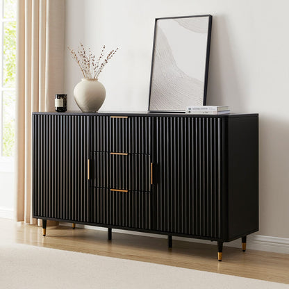 Gracie Sideboard With Drawers - Black/Gold - DUSK