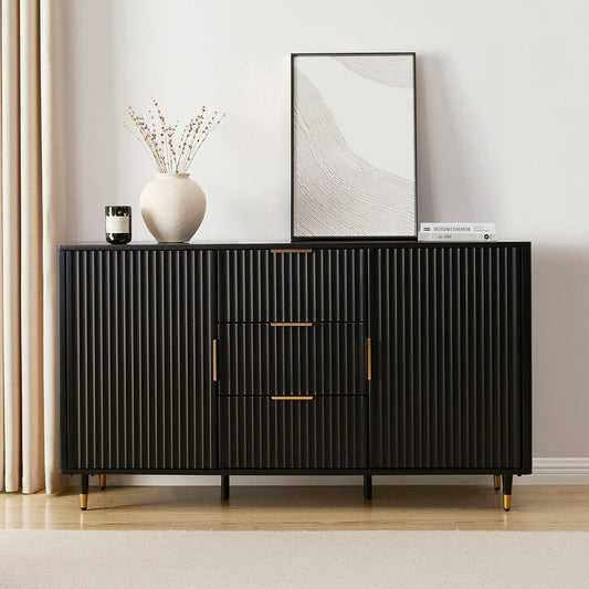 Gracie Sideboard With Drawers - Black/Gold - DUSK 1200
