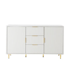 Gracie Sideboard With Drawers - Warm White/Gold - DUSK