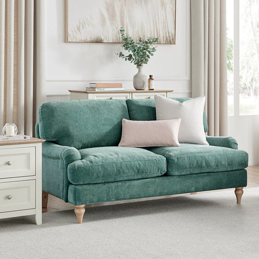 Hampshire Traditional Loveseat - Chenille - Sea Green – DUSK