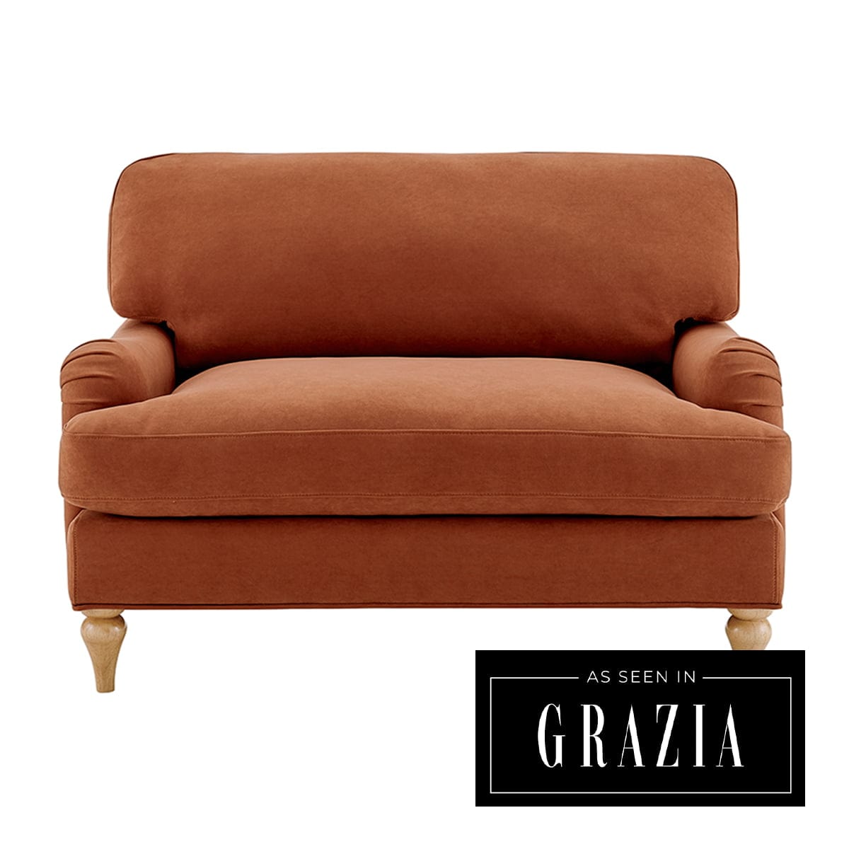 Hampshire Loveseat - Burnt Orange - DUSK