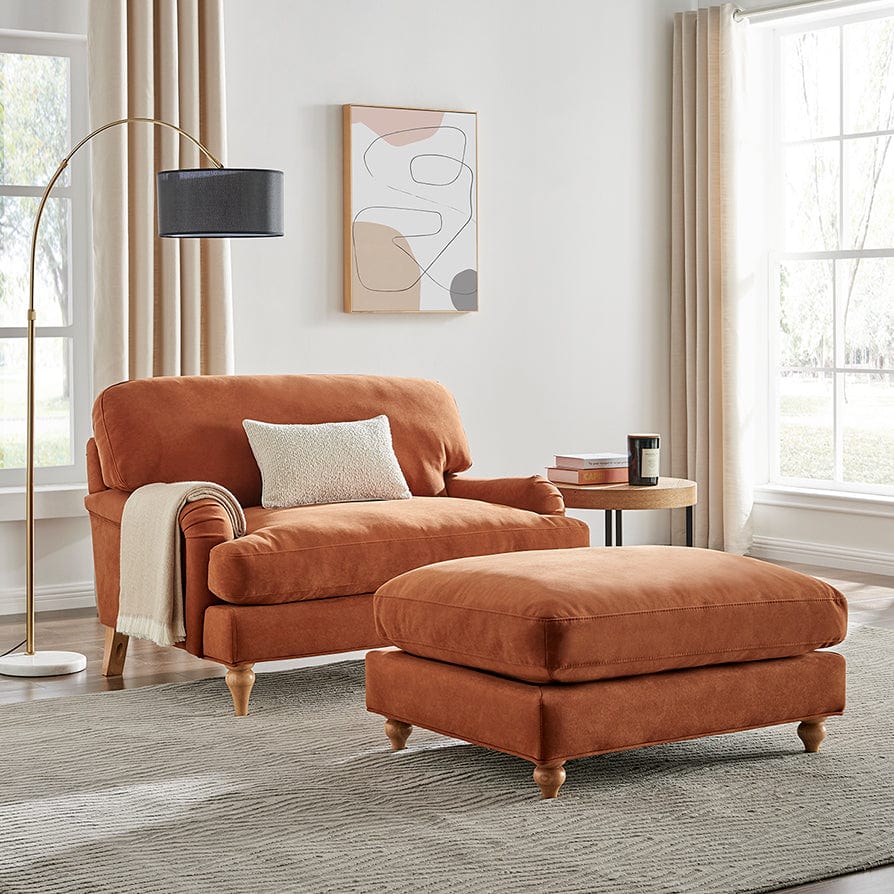 Hampshire Pouffe - Burnt Orange - DUSK