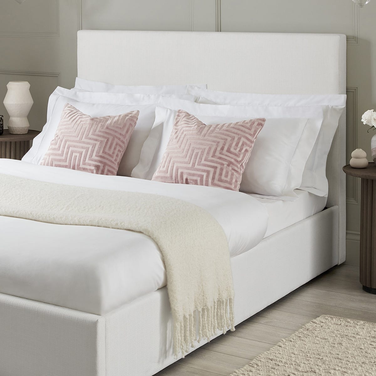 Hampton Ottoman Storage Bed - Off White - DUSK