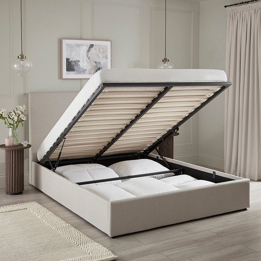 Hampton Ottoman Storage Bed - Stone Grey - DUSK