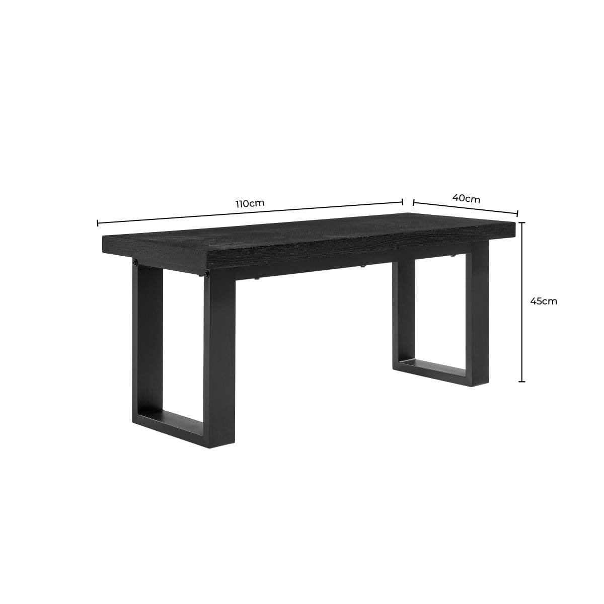 Harper Chevron Dining Bench - Black - DUSK