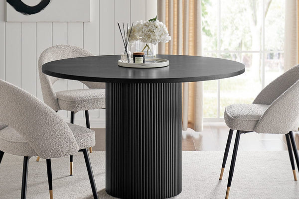 Hattie Panel 4-6 Seater Dining Table - Black - DUSK