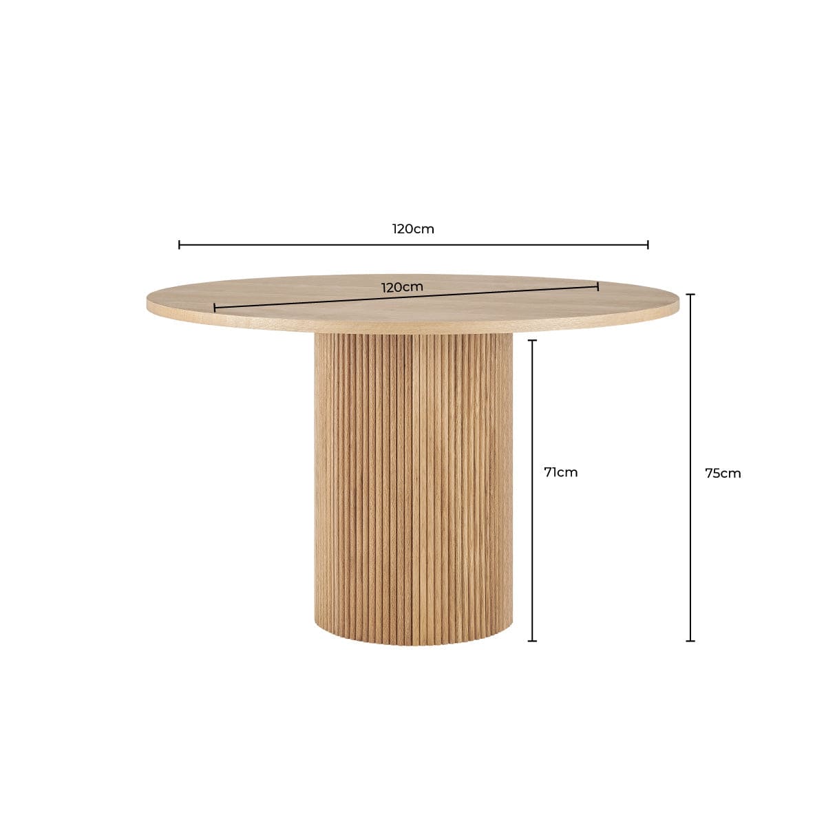 Hattie Panel 4-6 Seater Dining Table - Natural - DUSK