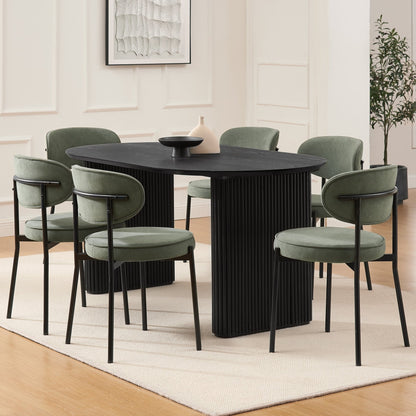 Hattie Panel Oval Dining Table - Black - DUSK