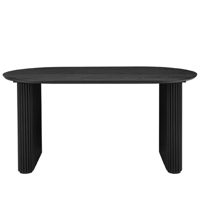 Hattie Panel Oval Dining Table - Black - DUSK