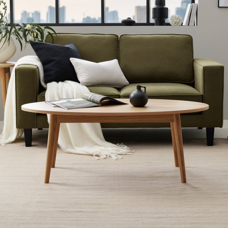 Heidi Oak Oval Coffee Table - Natural - DUSK