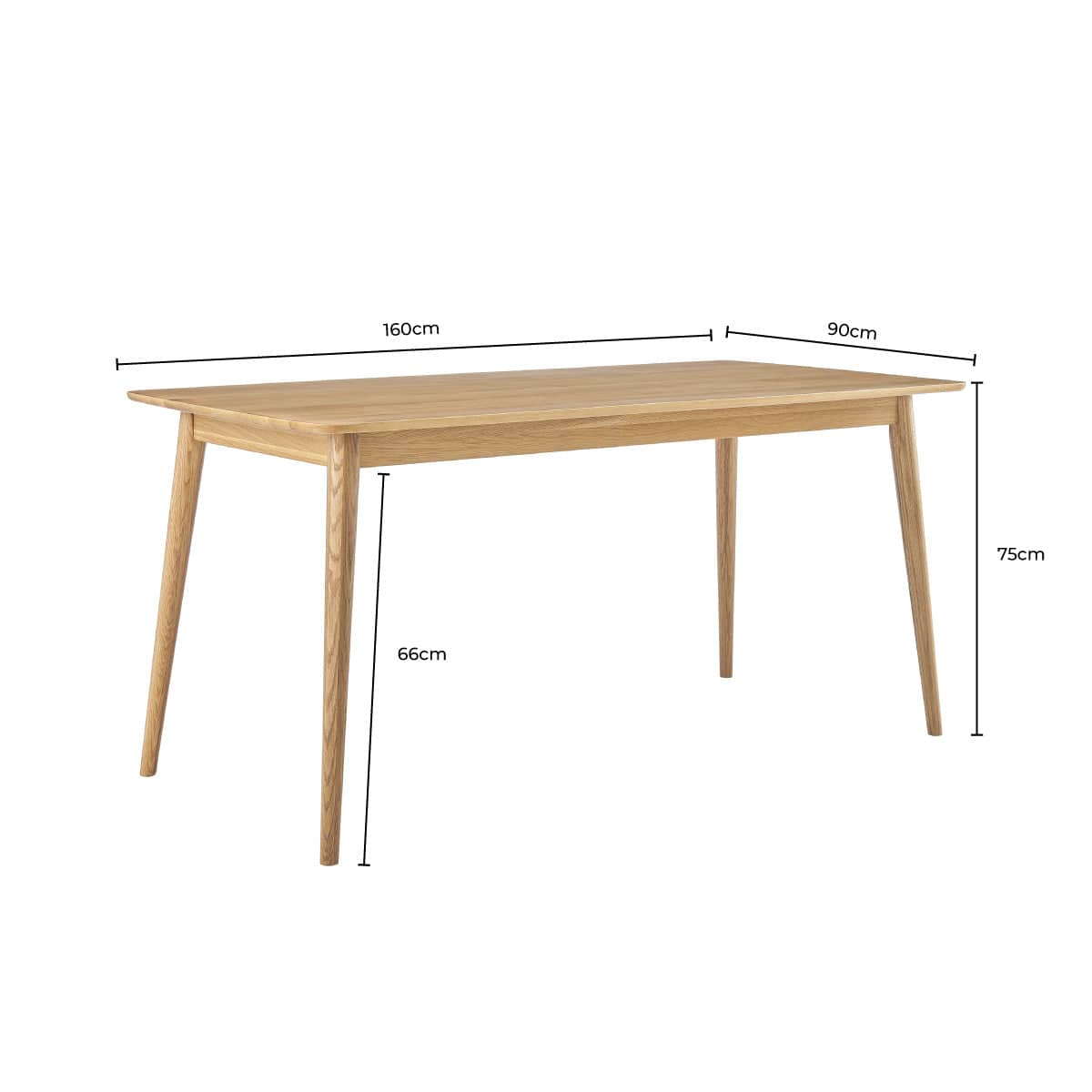 Heidi Solid Oak 4-6 Seater Dining Table - Natural - DUSK