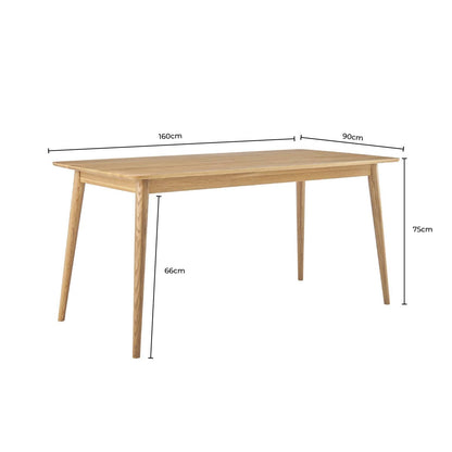 Heidi Solid Oak 4-6 Seater Dining Table - Natural - DUSK