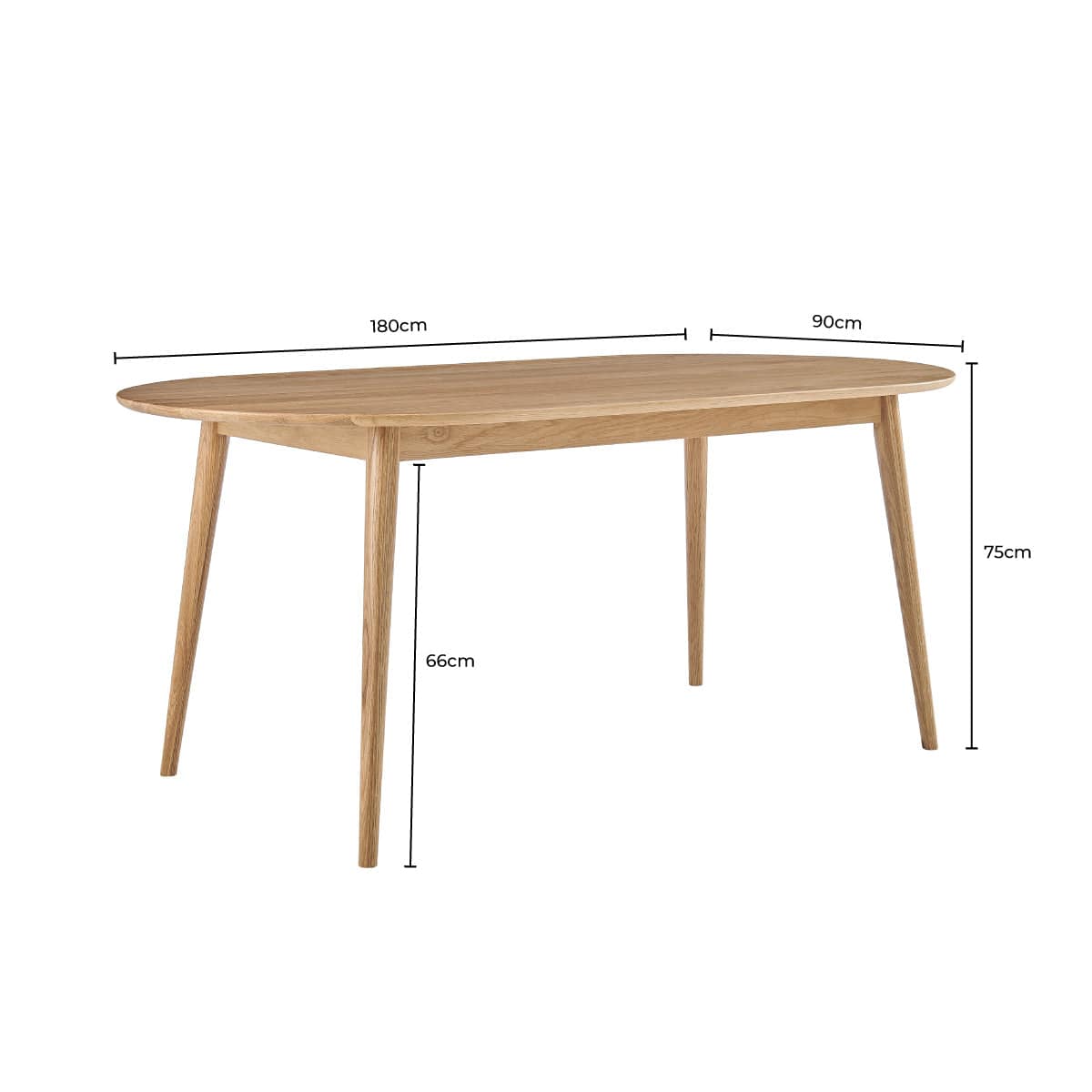 Heidi Solid Oak Oval 6-8 Seater Dining Table - Natural - DUSK