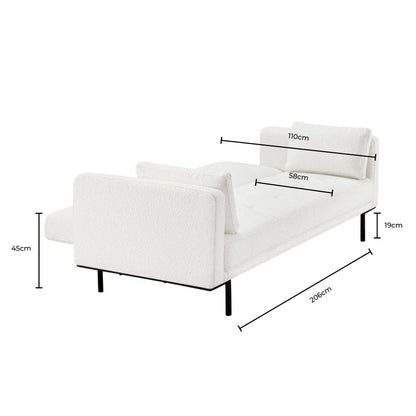Hudson Bouclé Click Clack Sofa Bed - Off White - DUSK
