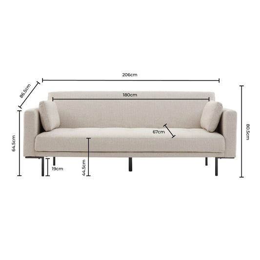 Hudson Click Clack Sofa Bed - Stone Grey - DUSK