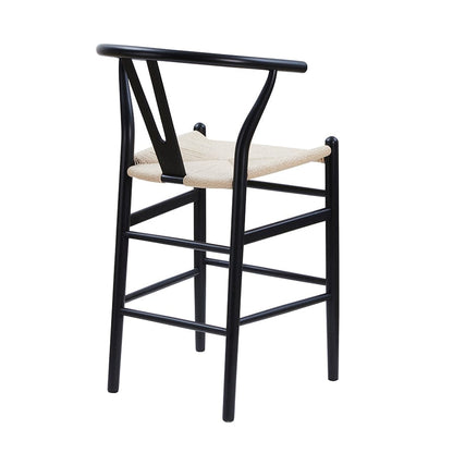 Jade Set of 2 Barstools - Black/Natural - DUSK