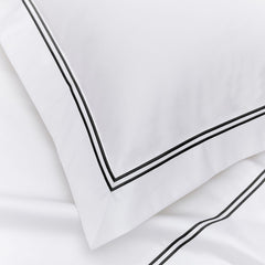 Kensington Duvet Cover - 800 TC - Egyptian Cotton - White/Black - DUSK