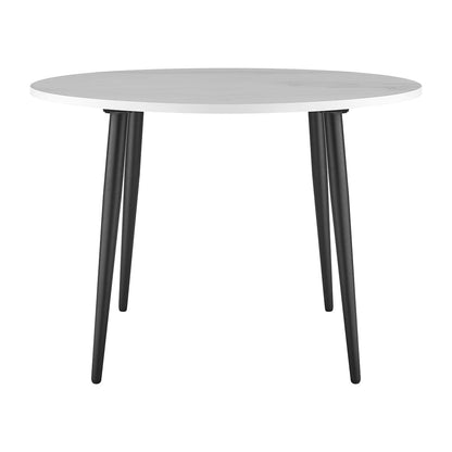 Lila Marble Effect Dining Table - White - DUSK