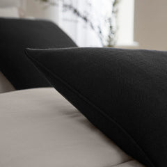 Linen Look Cushion Cover - Black - DUSK