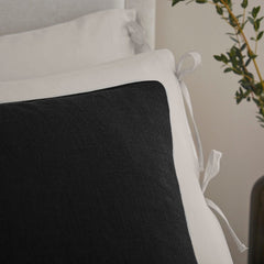 Linen Look Cushion Cover - Black - DUSK