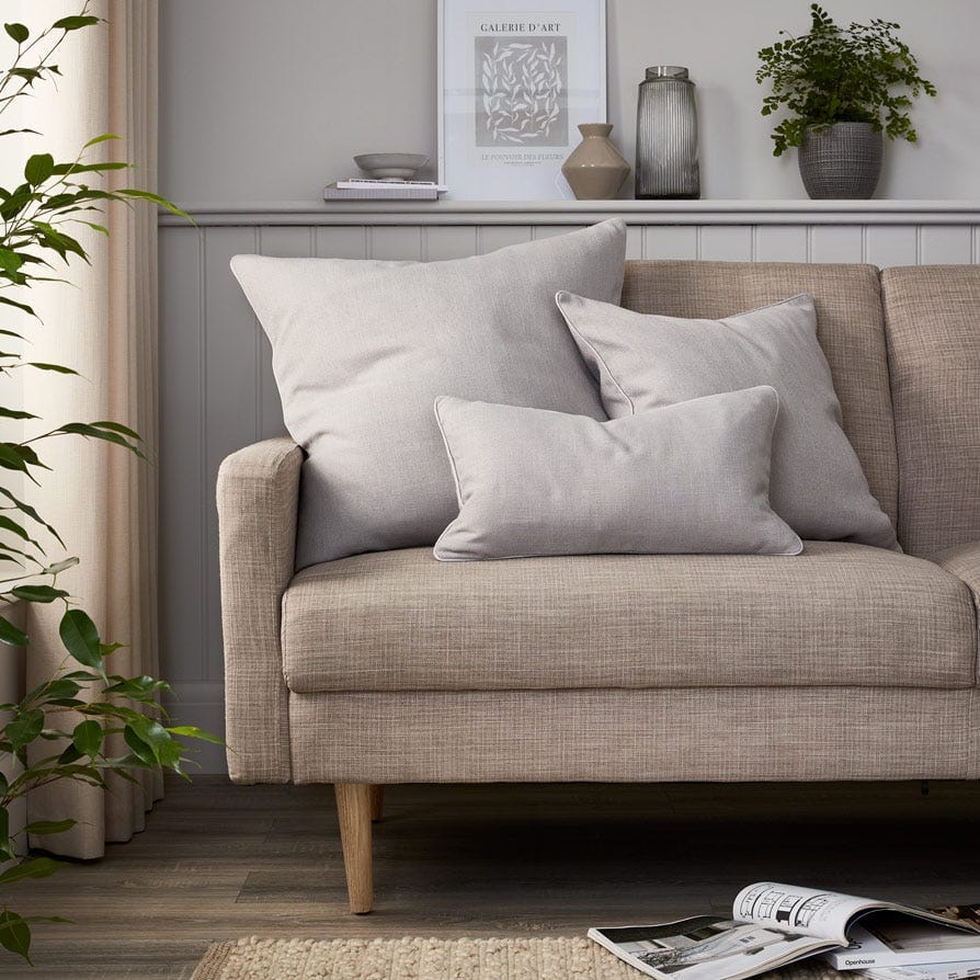 Linen Look Cushion Cover - Light Grey - DUSK