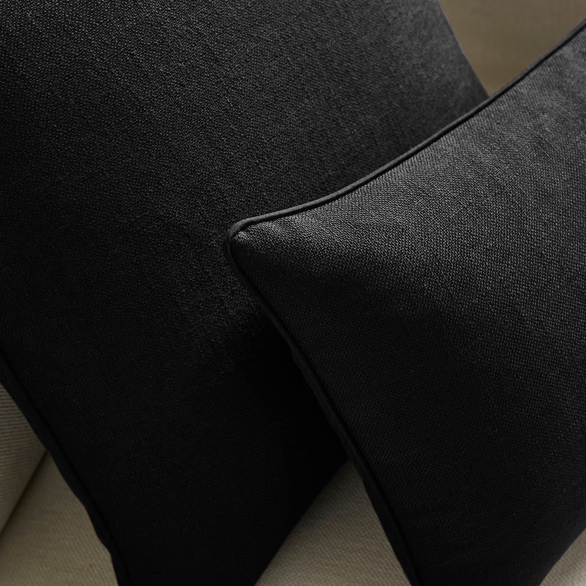 Linen Look Sofa Cushion Cover - Black - DUSK