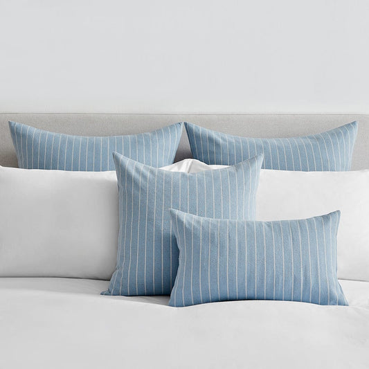 Linen Look Stripe Cushion Cover - Blue - DUSK 894